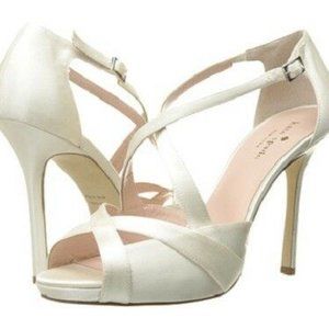 NEW Kate Spade Size 10.5 Ivory Satin Bridal Pumps